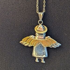 Sterling Silver Angel Sombrero Halo Mexico TB-48 gold tone Southwest Cowgirl